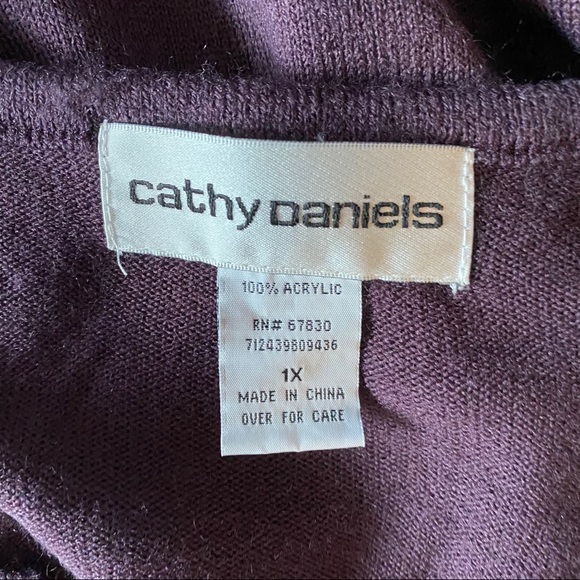 Cathy Daniels V Neck Purple Sweater - Picture 5 of 5